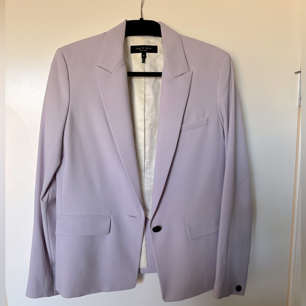 Rag & Bone Cairo Single-Breasted Lilac Blazer 8